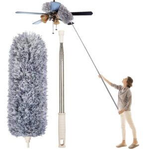 Microfiber Flexible Duster for Fan Cleaning Mop with Long Rod Fan Cleaner Brush Web Cleaner Stick Fan Cleaning Brush for Home