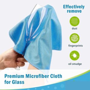 Microfiber Glass Cleaning Cloth for Car Windows Glass Towel for Glassware Ceramic Tiles Cleaning 16 x 16 inch