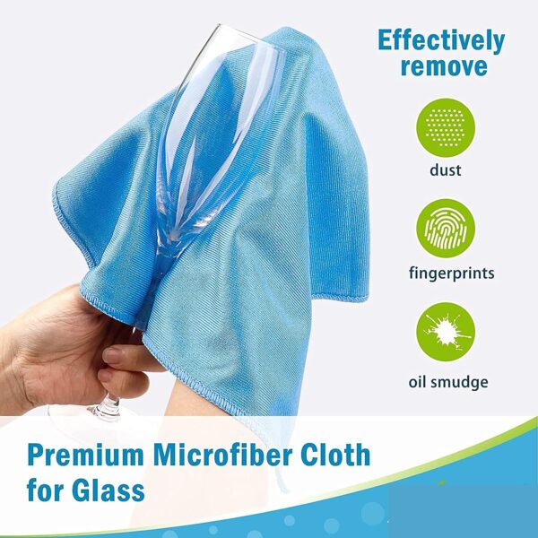 Microfiber Glass Cleaning Cloth for Car Windows Glass Towel for Glassware Ceramic Tiles Cleaning 16 x 16 inch