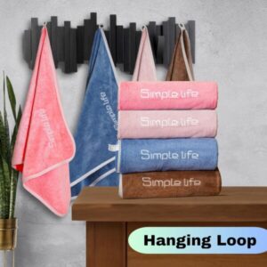 Super Soft Microfiber Simple Life Bath Towels for Bath Men and Women with Hook Quick Dry Super Absorbent 70 x 140 cm