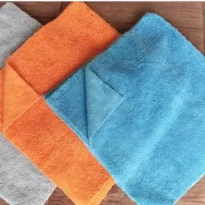 400 GSM Microfiber Car Cleaning Cloth and Detailing-Double Sided Long Short Pile Microfiber Car Cleaning Cloth 40 x 40