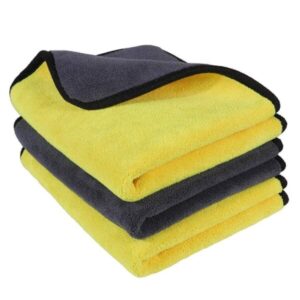 900 GSM Microfiber Car Cleaning Cloth for Detailing-Dual Sided Car Cleaning Cloth for Interior and Exterior 40 x 40 Multicolor